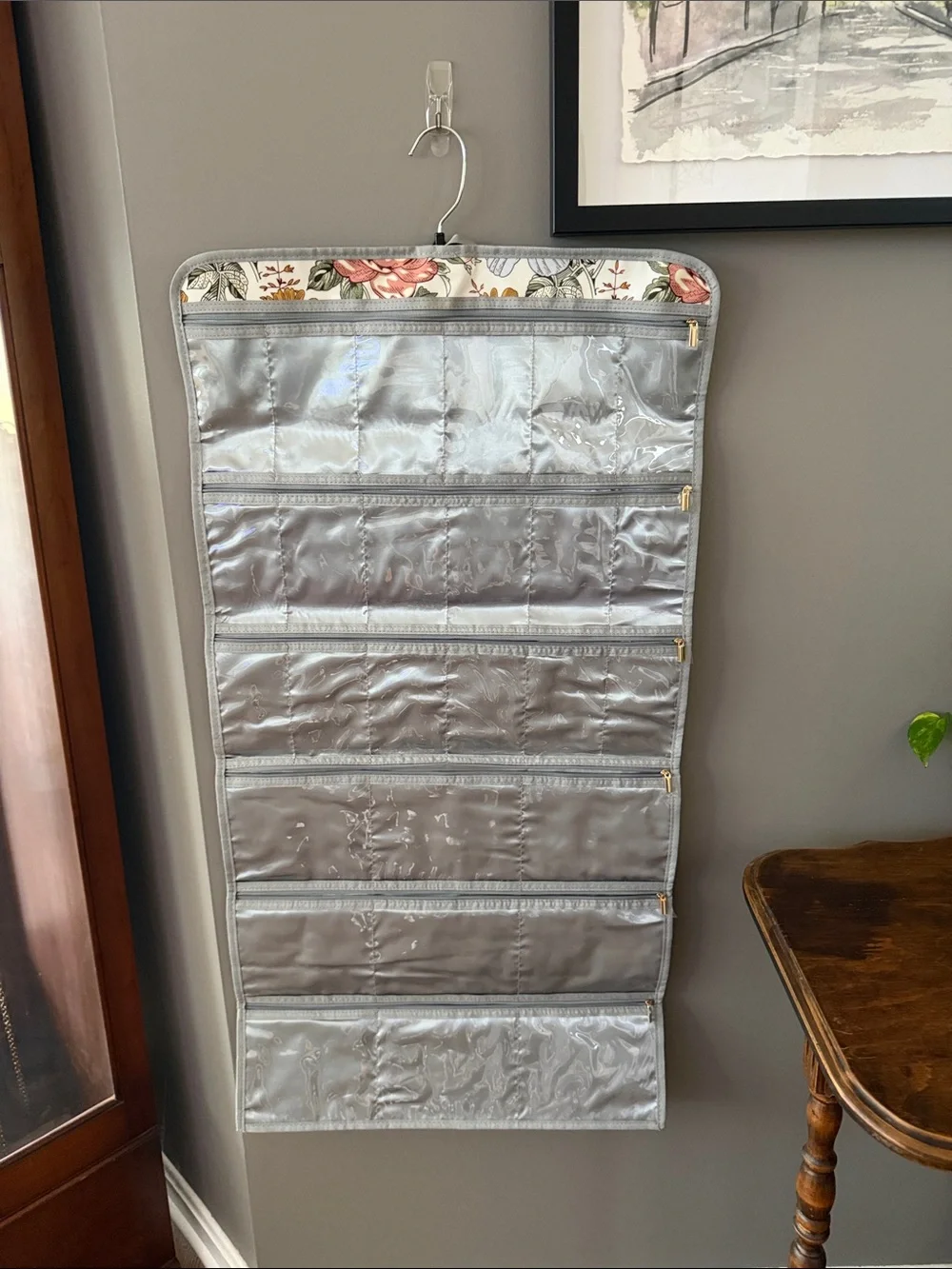 NEW Hanging Floral Travel Jewelry Organizer